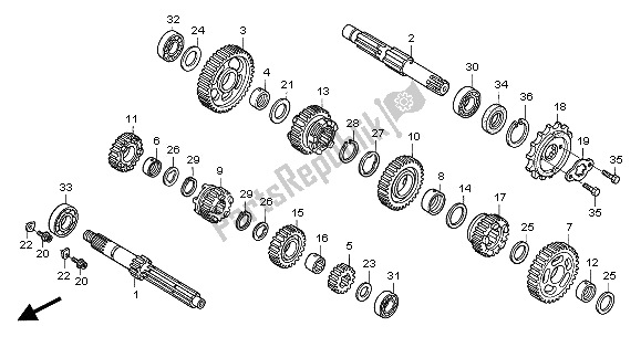 Tutte le parti per il Trasmissione del Honda VT 125C 2001