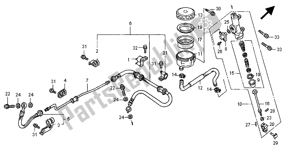 Todas las partes para Rr. Cilindro Maestro Del Freno de Honda ST 1100 2001