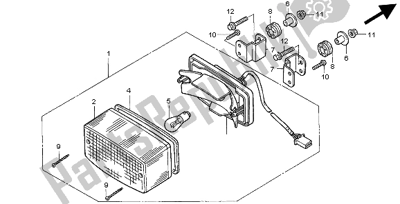 All parts for the Taillight of the Honda CB 500 1999