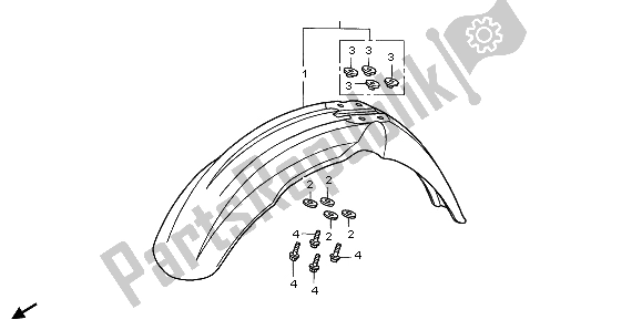 Tutte le parti per il Parafango Anteriore del Honda CR 250R 2000