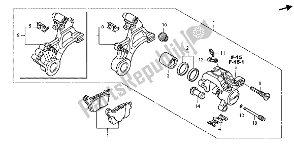 Todas las partes para Pinza De Freno Trasero de Honda CBR 1000 RA 2013