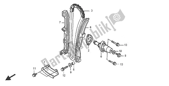 Tutte le parti per il Catena A Camme E Tenditore del Honda TRX 500 FA Fourtrax Foreman 2005