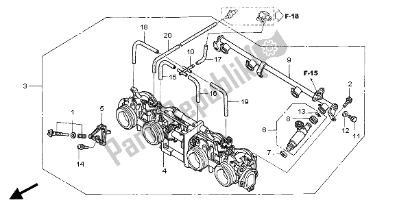 Wszystkie części do Korpus Przepustnicy (komplet) Honda CB 1300A 2005