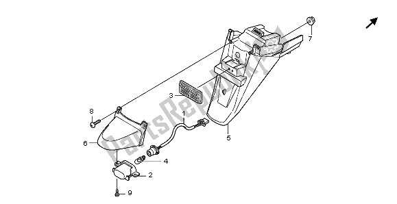 All parts for the Rear Fender of the Honda NHX 110 WH 2013