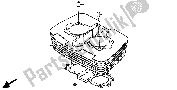 All parts for the Cylinder of the Honda CMX 250C 1998