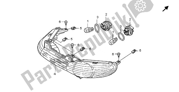 All parts for the Combination Light of the Honda NSA 700A 2008