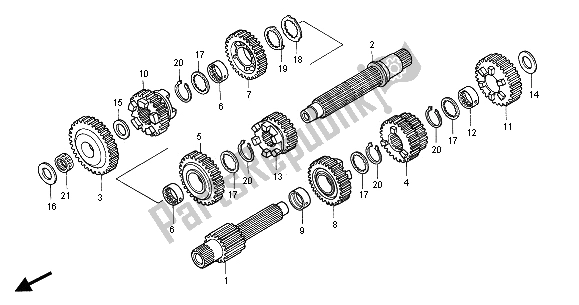 All parts for the Transmission of the Honda ST 1100A 2000