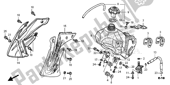 All parts for the Fuel Tank of the Honda CRF 150R SW 2014