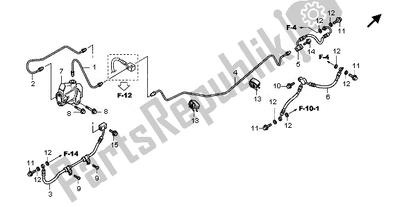 Toutes les pièces pour le Conduites De Frein Et Pcv du Honda NT 700V 2008