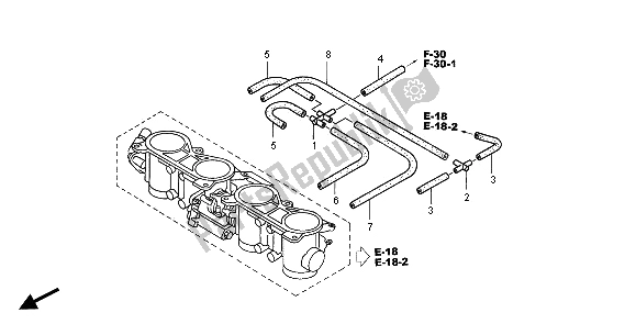 All parts for the Throttle Body (tubing) of the Honda CBR 900 RR 2001