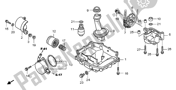 All parts for the Oil Pan & Oil Pump of the Honda CBF 1000 FS 2011