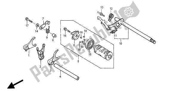 Tutte le parti per il Tamburo Del Cambio del Honda NT 650V 2000