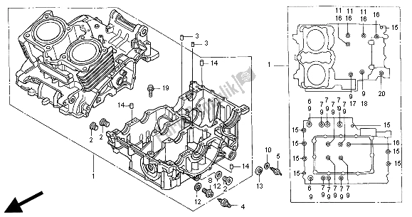 Todas las partes para Caja Del Cigüeñal de Honda CB 500S 2000