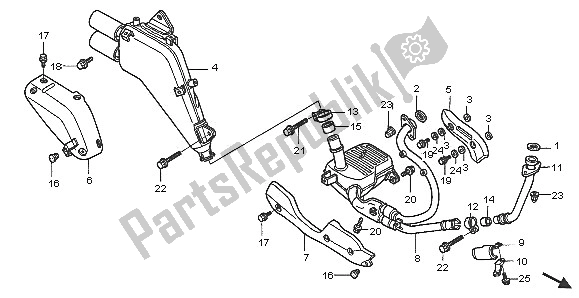 All parts for the Exhaust Muffler of the Honda XL 650V Transalp 2005