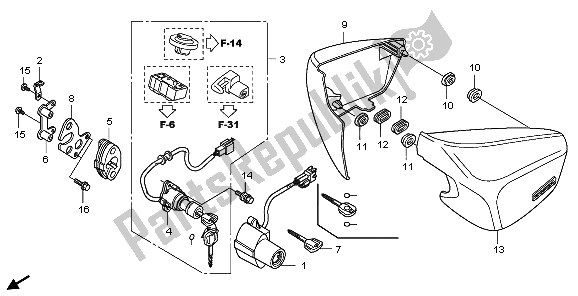 Todas las partes para Cubierta Lateral de Honda VT 750C 2009