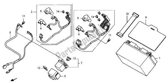 Todas las partes para Batería de Honda CB 600F Hornet 2012