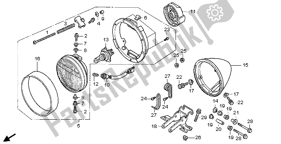 Todas las partes para Faro (eu) de Honda VT 750 CA 2007