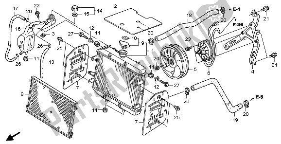 Alle onderdelen voor de Radiator van de Honda TRX 680 FA Fourtrax Rincon 2009