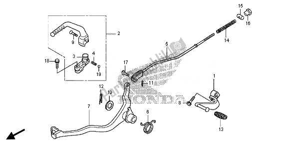 All parts for the Pedal & Kick Starter Arm of the Honda CRF 110F 2014