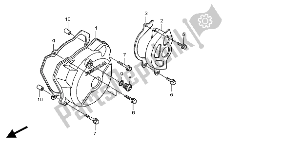 Tutte le parti per il Coperchio Carter Sinistro del Honda XR 650R 2001