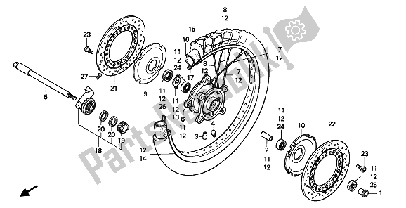 Tutte le parti per il Ruota Anteriore del Honda XRV 750 Africa Twin 1994