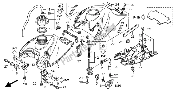 Tutte le parti per il Serbatoio Di Carburante del Honda TRX 450 ER Sportrax 2009