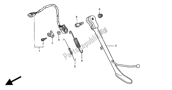 All parts for the Side Stand of the Honda GL 1500C 2000