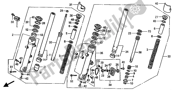 Wszystkie części do Przedni Widelec Honda ST 1100A 1994