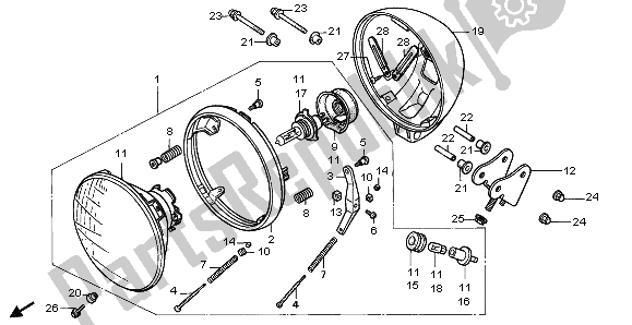 Tutte le parti per il Faro (uk) del Honda CMX 250C 1997