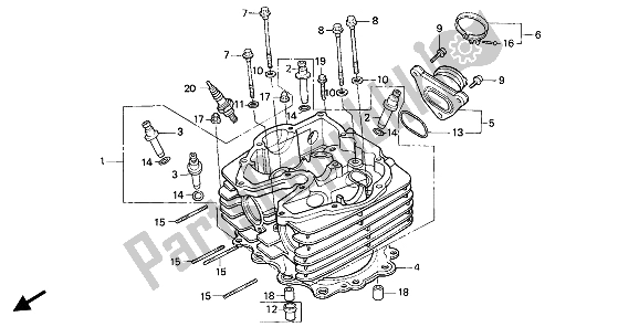 Tutte le parti per il Testata del Honda NX 650 1991