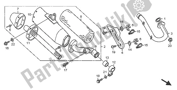 Todas las partes para Silenciador De Escape de Honda CRF 250R 2005