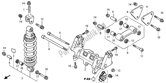 Tutte le parti per il Cuscino Posteriore del Honda VFR 800X 2012