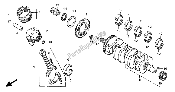 All parts for the Crankshaft & Piston of the Honda CBR 900 RR 2002