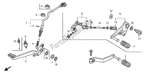 All parts for the Pedal of the Honda VFR 800X 2013