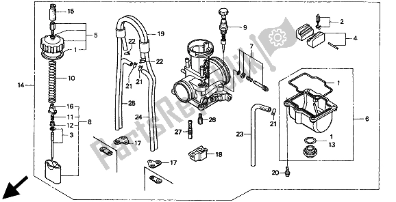 Todas las partes para Carburador de Honda CR 250R 1994