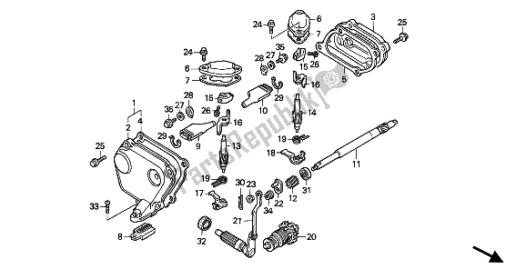 Todas las partes para Válvula De Escape de Honda CR 125R 1991