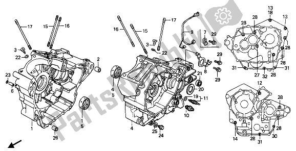 All parts for the Crankcase of the Honda VT 600C 1993