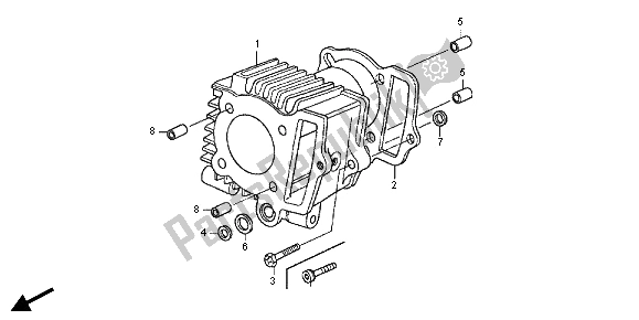 All parts for the Cylinder of the Honda CRF 50F 2012