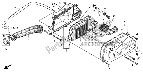 All parts for the Air Cleaner of the Honda FES 125 2012