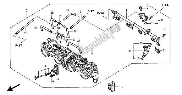 Toutes les pièces pour le Corps De Papillon (assy.) du Honda CB 900F Hornet 2005