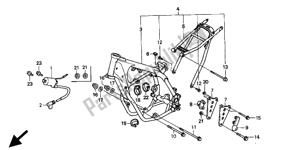 Todas las partes para Cuerpo Del Bastidor Y Bobina De Encendido de Honda CR 250R 1994