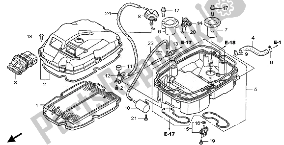 All parts for the Air Cleaner of the Honda VFR 800A 2008