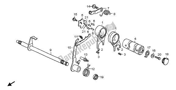 All parts for the Gearshift Drum of the Honda CRF 70F 2007