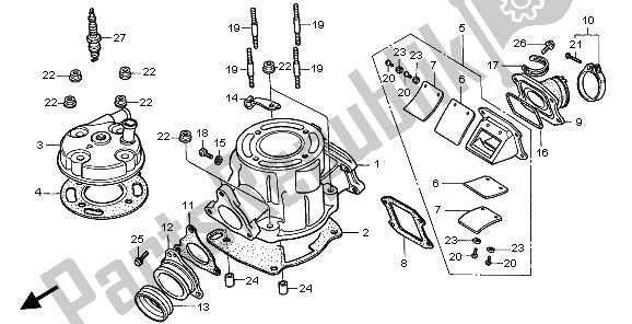 Todas las partes para Cilindro Y Culata de Honda CR 80R SW 1996