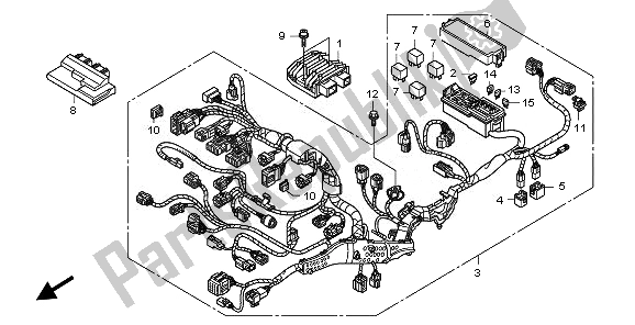 Todas as partes de Chicote De Fios do Honda CBR 1000 RR 2010