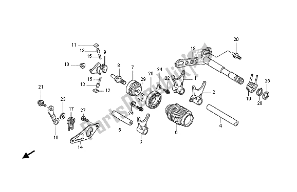 All parts for the Gearshift Drum of the Honda CRF 250X 2012