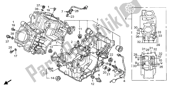 Alle onderdelen voor de Carter van de Honda XL 1000 VA 2006