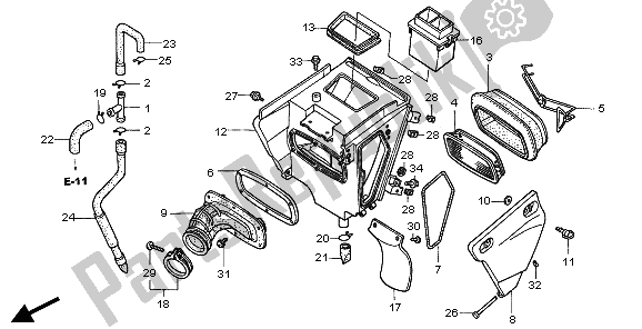 Tutte le parti per il Filtro Dell'aria del Honda XR 400R 1997