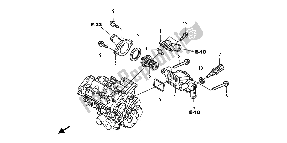 All parts for the Thermostat of the Honda CB 600F Hornet 2012