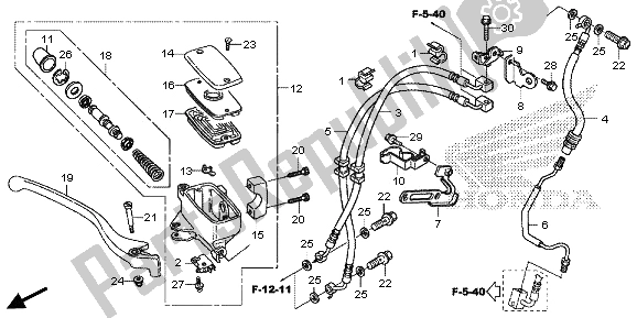 All parts for the Front Brake Master Cylinder of the Honda VT 750 CS 2013